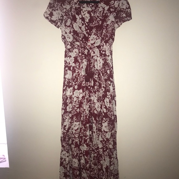 V-Neck Print Tassel Tie Dress - Picture 6 of 6